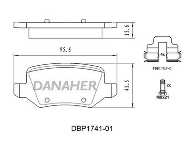 DBP174101 DANAHER Комплект тормозных колодок, дисковый тормоз