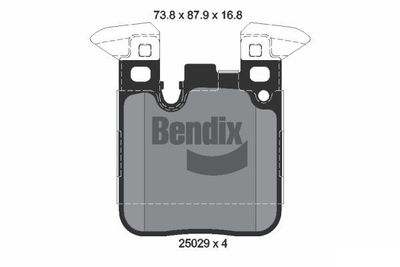 BPD2219 BENDIX Braking Комплект тормозных колодок, дисковый тормоз