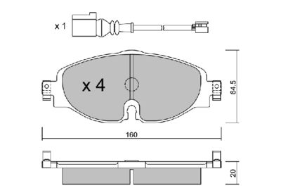 BPVW1029 AISIN Комплект тормозных колодок, дисковый тормоз