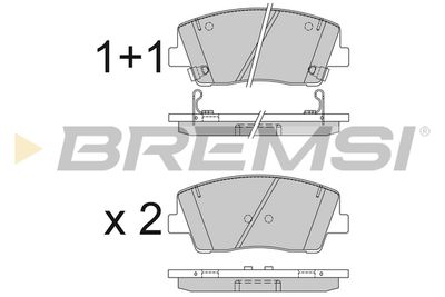 BP3824 BREMSI Комплект тормозных колодок, дисковый тормоз