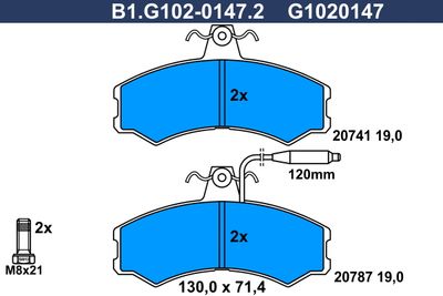 B1G10201472 GALFER Комплект тормозных колодок, дисковый тормоз
