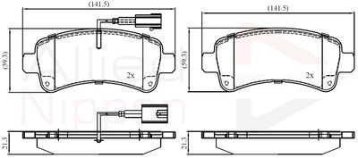 ADB12395 COMLINE Комплект тормозных колодок, дисковый тормоз