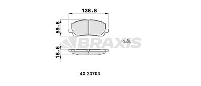 AB0408 BRAXIS Комплект тормозных колодок, дисковый тормоз