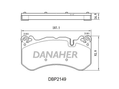 DBP2149 DANAHER Комплект тормозных колодок, дисковый тормоз