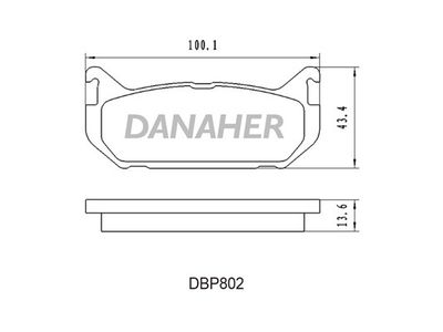 DBP802 DANAHER Комплект тормозных колодок, дисковый тормоз