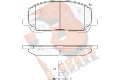 RB1705 R BRAKE Комплект тормозных колодок, дисковый тормоз