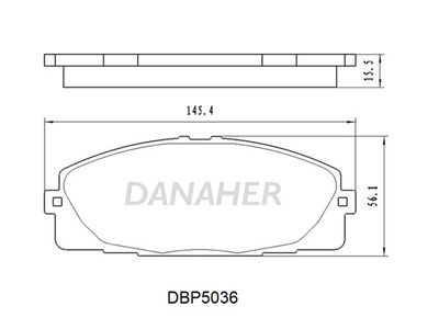 DBP5036 DANAHER Комплект тормозных колодок, дисковый тормоз