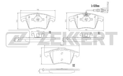 BS1384 ZEKKERT Комплект тормозных колодок, дисковый тормоз