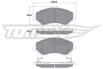 TX1767 TOMEX Brakes Комплект тормозных колодок, дисковый тормоз