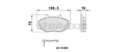 AB0096 BRAXIS Комплект тормозных колодок, дисковый тормоз
