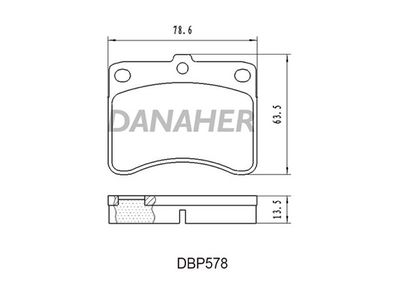 DBP578 DANAHER Комплект тормозных колодок, дисковый тормоз