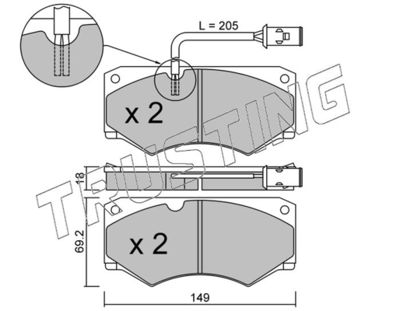 0162 TRUSTING Комплект тормозных колодок, дисковый тормоз
