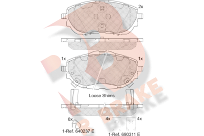 RB2129 R BRAKE Комплект тормозных колодок, дисковый тормоз