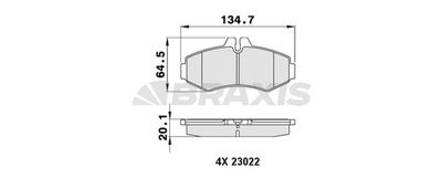 AA0232 BRAXIS Комплект тормозных колодок, дисковый тормоз