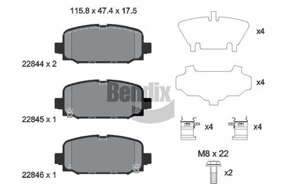 BPD2330 BENDIX Braking Комплект тормозных колодок, дисковый тормоз