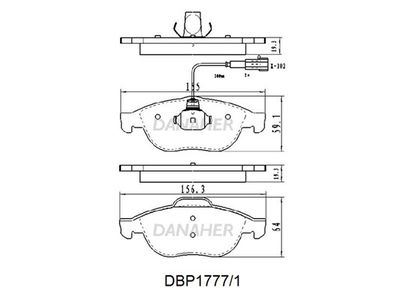 DBP17771 DANAHER Комплект тормозных колодок, дисковый тормоз