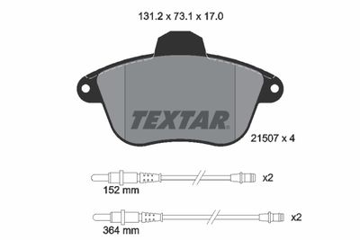 2150701 TEXTAR Комплект тормозных колодок, дисковый тормоз