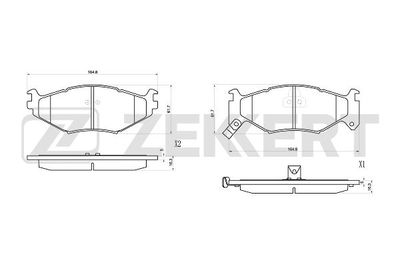 BS1025 ZEKKERT Комплект тормозных колодок, дисковый тормоз