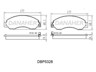 DBP5328 DANAHER Комплект тормозных колодок, дисковый тормоз