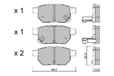 BPTO2006 AISIN Комплект тормозных колодок, дисковый тормоз
