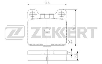 BS1049 ZEKKERT Комплект тормозных колодок, дисковый тормоз