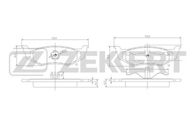BS1339 ZEKKERT Комплект тормозных колодок, дисковый тормоз