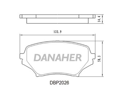 DBP2026 DANAHER Комплект тормозных колодок, дисковый тормоз