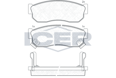 180519 ICER Комплект тормозных колодок, дисковый тормоз