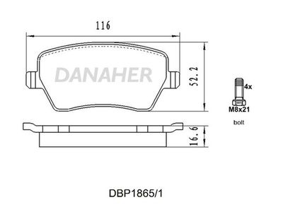 DBP18651 DANAHER Комплект тормозных колодок, дисковый тормоз