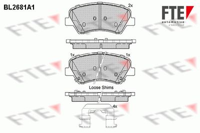 BL2681A1 FTE Комплект тормозных колодок, дисковый тормоз