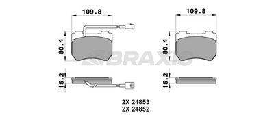 AB0233 BRAXIS Комплект тормозных колодок, дисковый тормоз