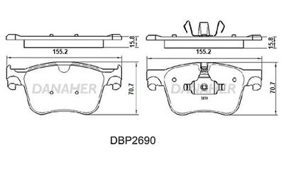 DBP2690 DANAHER Комплект тормозных колодок, дисковый тормоз