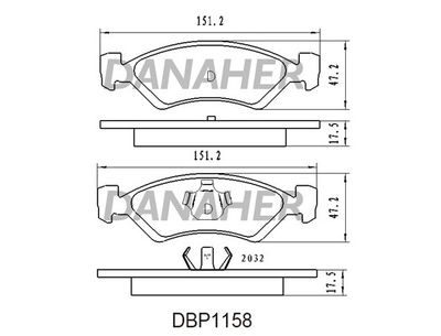 DBP1158 DANAHER Комплект тормозных колодок, дисковый тормоз