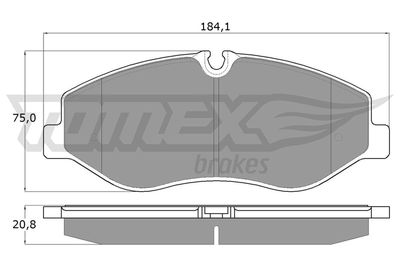 TX1812 TOMEX Brakes Комплект тормозных колодок, дисковый тормоз