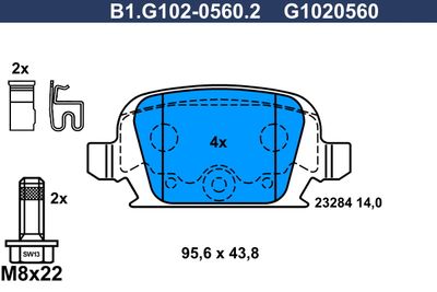 B1G10205602 GALFER Комплект тормозных колодок, дисковый тормоз