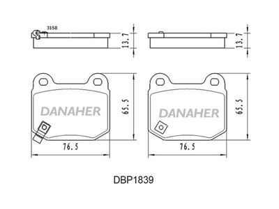 DBP1839 DANAHER Комплект тормозных колодок, дисковый тормоз