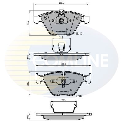 CBP02033 COMLINE Комплект тормозных колодок, дисковый тормоз