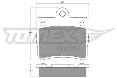 TX1277 TOMEX Brakes Комплект тормозных колодок, дисковый тормоз