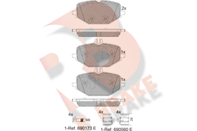 RB2371203 R BRAKE Комплект тормозных колодок, дисковый тормоз