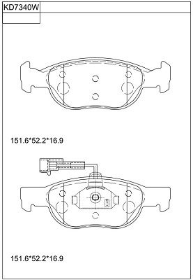 KD7340W ASIMCO Комплект тормозных колодок, дисковый тормоз