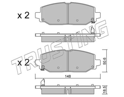 13350 TRUSTING Комплект тормозных колодок, дисковый тормоз