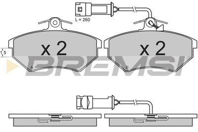 BP2643 BREMSI Комплект тормозных колодок, дисковый тормоз