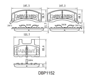 DBP1152 DANAHER Комплект тормозных колодок, дисковый тормоз