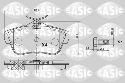 6210037 SASIC Комплект тормозных колодок, дисковый тормоз