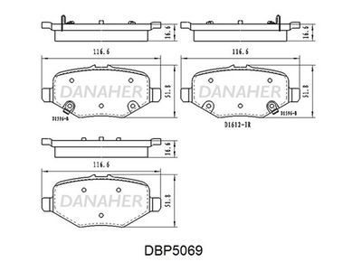 DBP5069 DANAHER Комплект тормозных колодок, дисковый тормоз