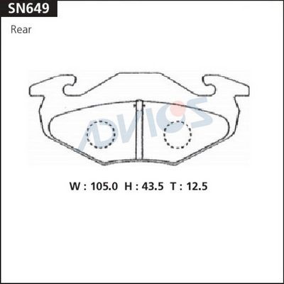 SN649 ADVICS Комплект тормозных колодок, дисковый тормоз
