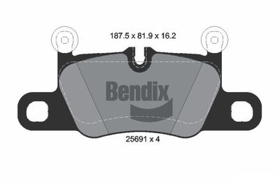 BPD2260 BENDIX Braking Комплект тормозных колодок, дисковый тормоз