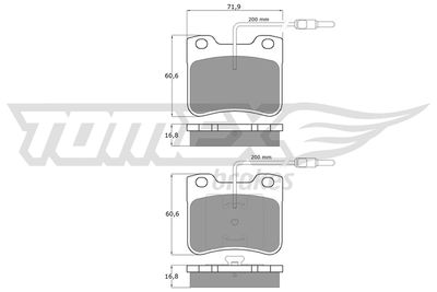 TX1197 TOMEX Brakes Комплект тормозных колодок, дисковый тормоз