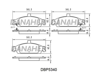 DBP5340 DANAHER Комплект тормозных колодок, дисковый тормоз