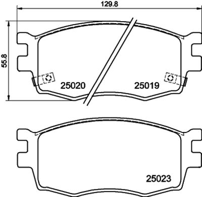 MDB3057 MINTEX Комплект тормозных колодок, дисковый тормоз